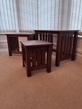 Oak Mission Nest of 3 Tables