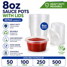 8oz Clear Plastic Sauce Pots