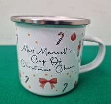ORCA Coatings Miss Mansell Cup of Christmas Cheer Metal Enamel Coffee Mug