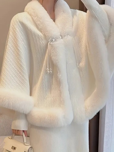Women elegant velvet cape - women's,