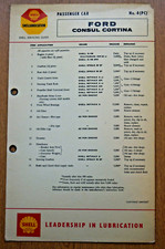Ford Consul Cortina  - Shell classic car lubrication chart