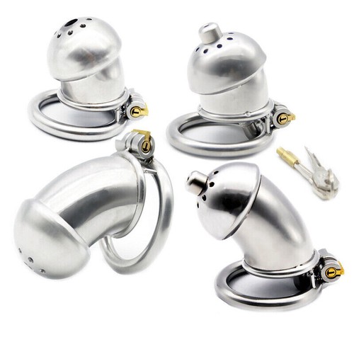Stainless steel chastity cage - steel,