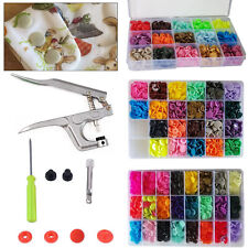 Plastic Snap Button Fastener Kit + 1 Pliers Tool Set T3 T5 Press Poppers Resin