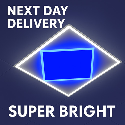 600x600 led panel light - light, blue