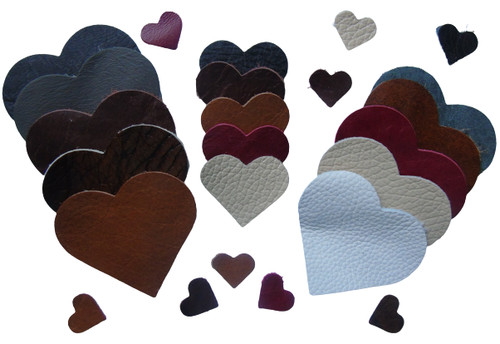 Leather hearts 100 genuine - hearts, 100%
