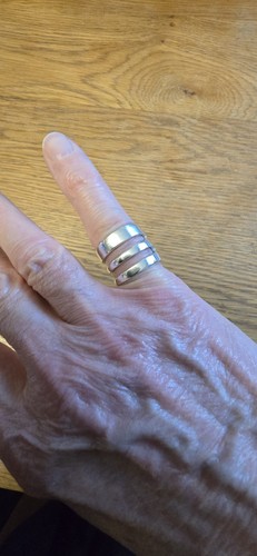 Silver plated cake fork ring - plated,