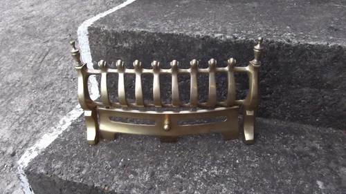 Vintage solid brass fire grate - vintage,