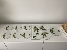 Chance Glass Plate Set Yellow Roses - Sandwich Cakes - 10 Plate / platter set
