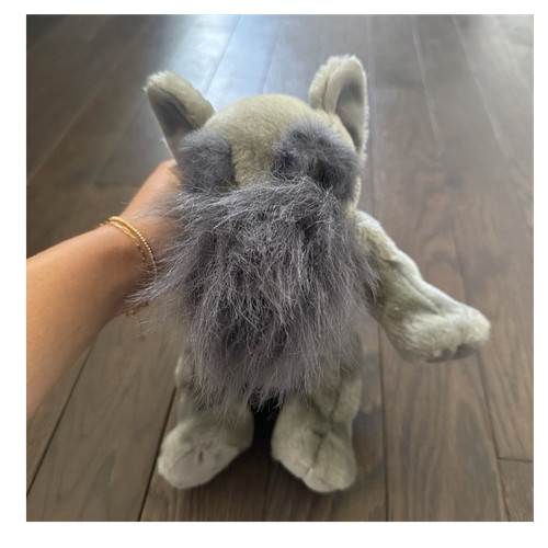 Gray schnauzer dog plush - schnauzer,