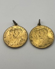 2x King George V Queen Mary 1911 Commemorative Coronation Coin Medals