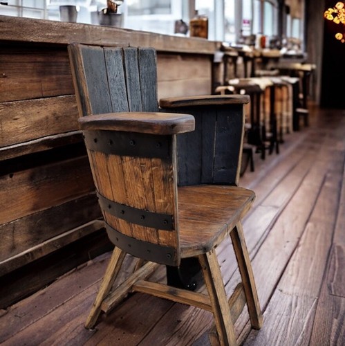 Oak whiskey barrell chair - whiskey,