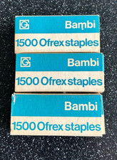 Vintage Bambi Ofrex 1500 Staples - 3 Boxes - All Boxes Almost Full