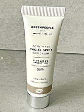 Green People Scent-Free Sensitive Skin Facial SPF15 Sun Cream ~Trial 10ml Opened