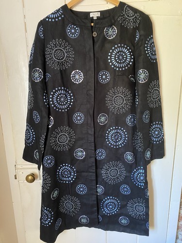 East black linen coat - black,
