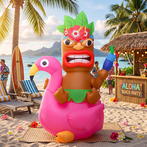 Inflatable tiki flamingo - ft,