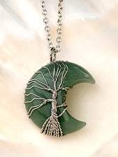 Tree of life Jade Moon Pendant