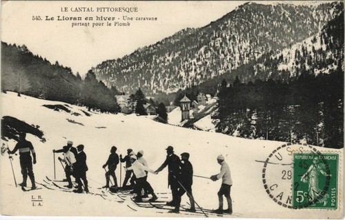 Old postcard lioran in - postcard,