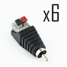 6 Pcs RCA Phono Male Plug to AV Solder-Free Solderless Speaker Cable Terminal
