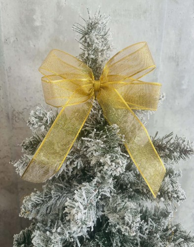 Gold christmas bow tree - tree, topper