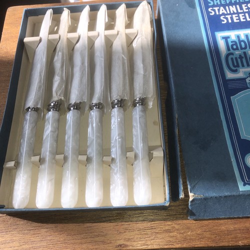 Old sheffield cutlery set - old,