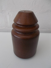 GPO  Brown Ceramic Telegraph Pole Insulator ~ GPO Stamp ~  10cm high x 6cm dia