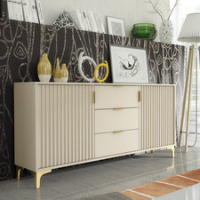 140cm Cashmere Sideboard Cabinet | Storage Cupboard | Modern Buffet | Gold Legs