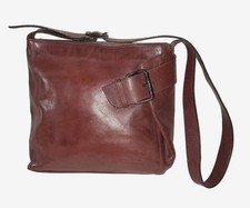 Gianni Conti Leather Bag,  Cross Body Style, ReddishTan Colour, Buckle Feature