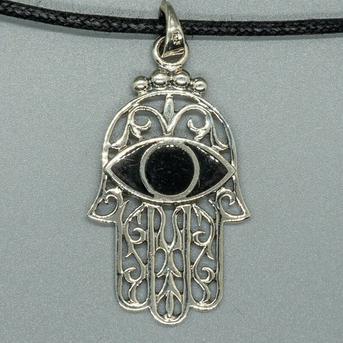 Hamsa hand onyx - hamsa, .925