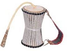 ILU GAN GAN - AFRICAN TALKING DRUM FROM YORUBAS OF NIGERIA, INCLUDING DRUM STICK