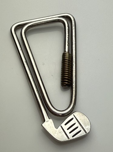 Vtg golf club money clip - golf,