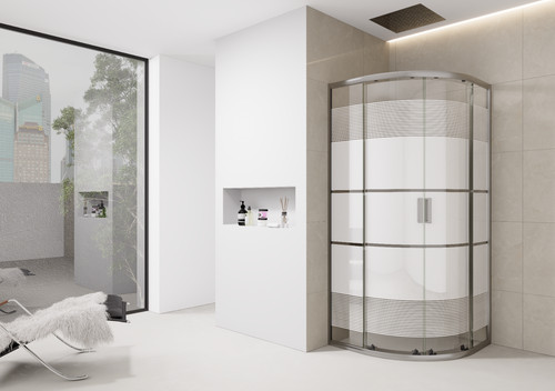 White print quadrant shower - quadrant,