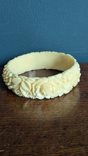 1920s celluloid floral - celluloid, bangle