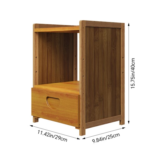 Bamboo table side lamp - table, storage