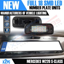 2 x Mercedes W220 S-class 1999-2005 License Number Plate Lights E11 Mark 18 LEDs