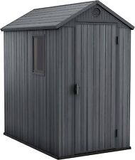 Garden Shed Keter Darwin 6 x 4 ft Grey Outdoor Apex Patio Plastic Storage
