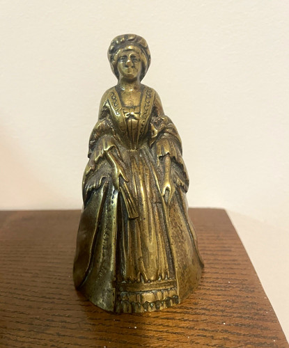 Brass lady figurine bell - lady, woman