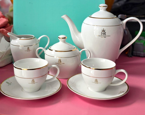 Porcelain tea set white - tea,