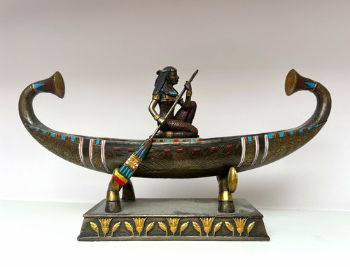Egyptian pharaoh boat statue - egyptian,