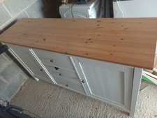 IKEA Hemnes White Solid Pine Wood Sideboard Scratch Filled Could Paint To Hide