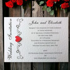 50 Wedding Invitations Evening Invites Personalised & Handmade with Envelopes