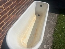 Vintage Cast Iron Roll Top Bath Tub with Feet Slots. Very Heavy - Ice Bath