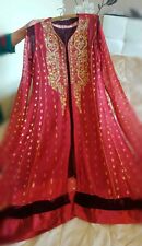 ladies anarkali jacket embroidery  kameez dress chooridar churidar new small