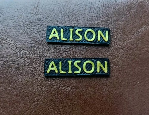 Printed alison name plate - 3d,