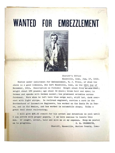 1912 wanted poster - wanted,