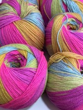 Joblot Variegated Unlabelled DK Acrylic Knitting Yarn approx weight 650gms 