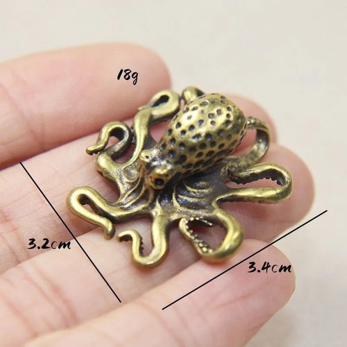 Brass octopus figurine statue - brass,