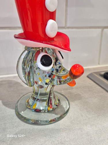 Unmarked art glass - glass, clown
