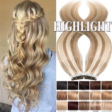 CLEARANCE 100% Real Remy Tape In Human Hair Extensions Brown 50G 100G Full Head