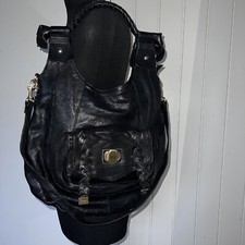 Modalu Kensington Black Leather Shoulder Bag + Crossbody Strap *exc cond* large