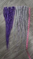 22 x Hand made DE kanekalon synthetic dreads silver  & Purple
